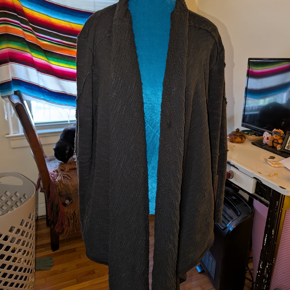 Women's Black Open Front Jacket